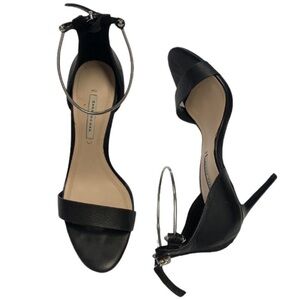 Zara silver ankle hoop heels